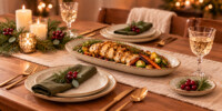 Rustic Cream Stoneware Holiday Feast